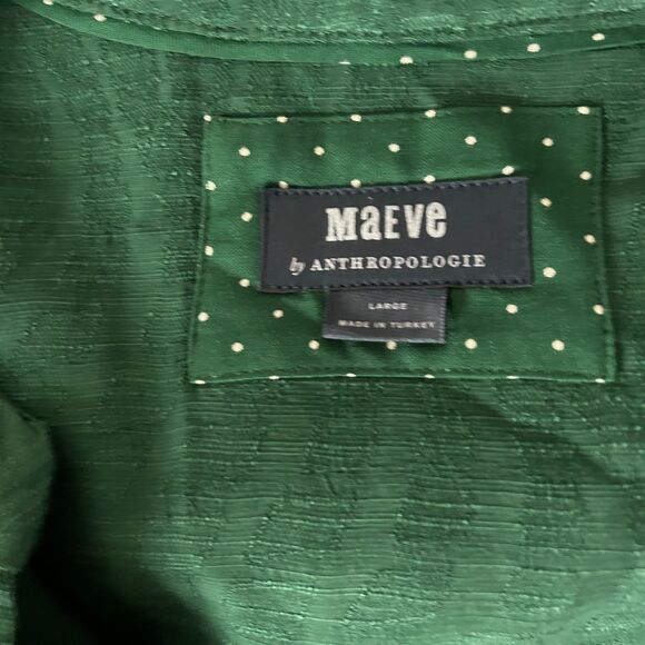 Anthropologie Maeve Amber Tiered Tunic Mini Dress in Emerald Green Size Large - Picture 4 of 5